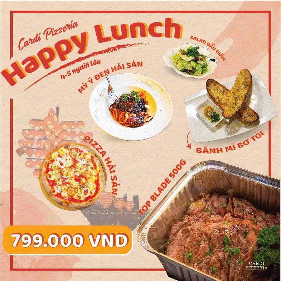 Combo Happy Lunch tại Cardi Pizzeria